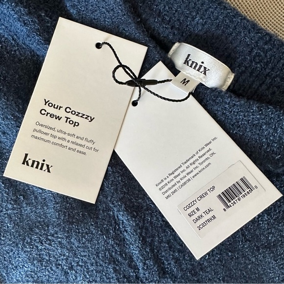 Knix BNWT dark teal cozzy crew top size:M - Picture 5 of 7